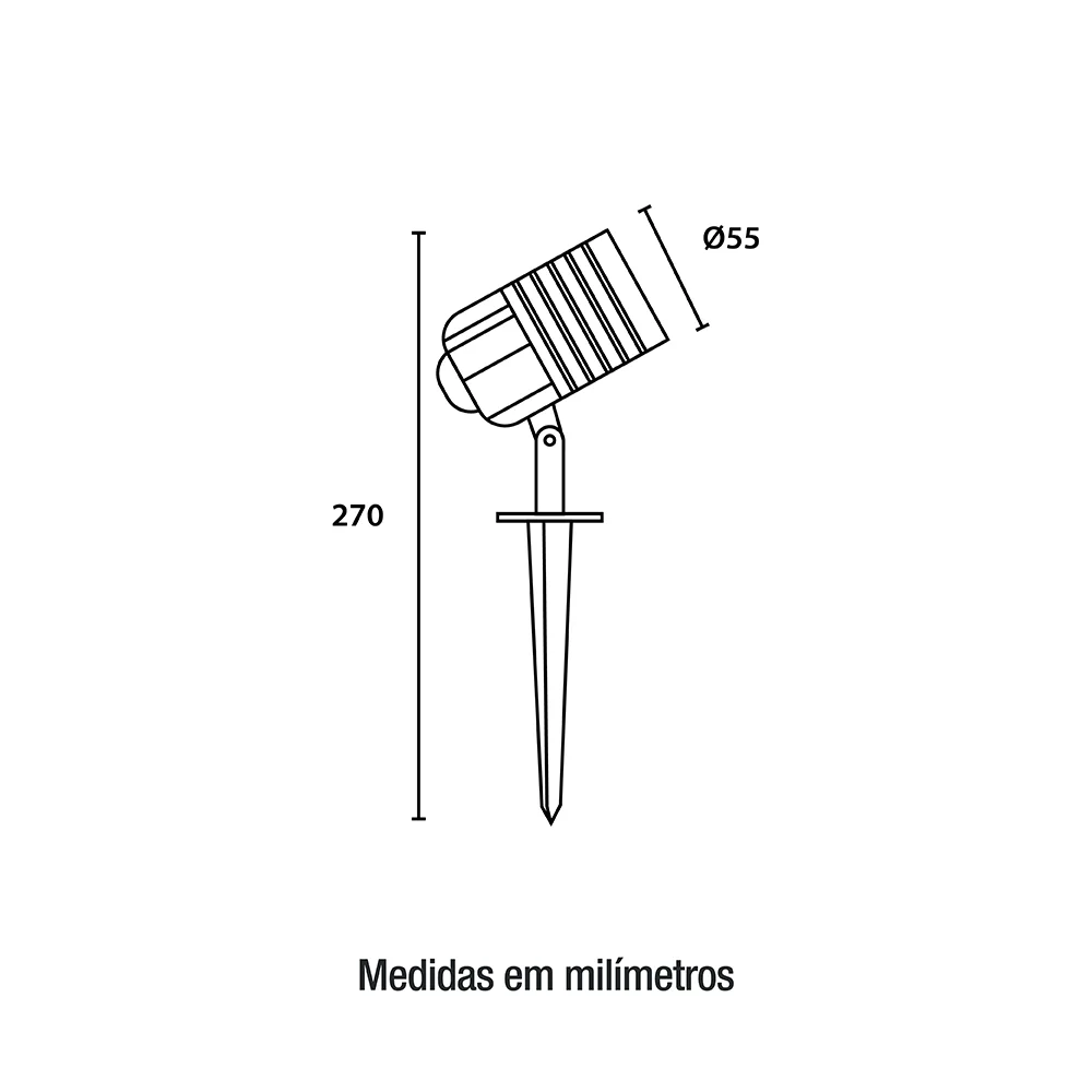 Espeto Jardim LED 6W 6500k Preto Fosco - 12086616