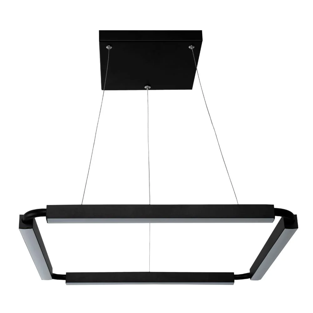 Pendente Curve LED Aluminio 450MM 15W Preto Liso 2700K