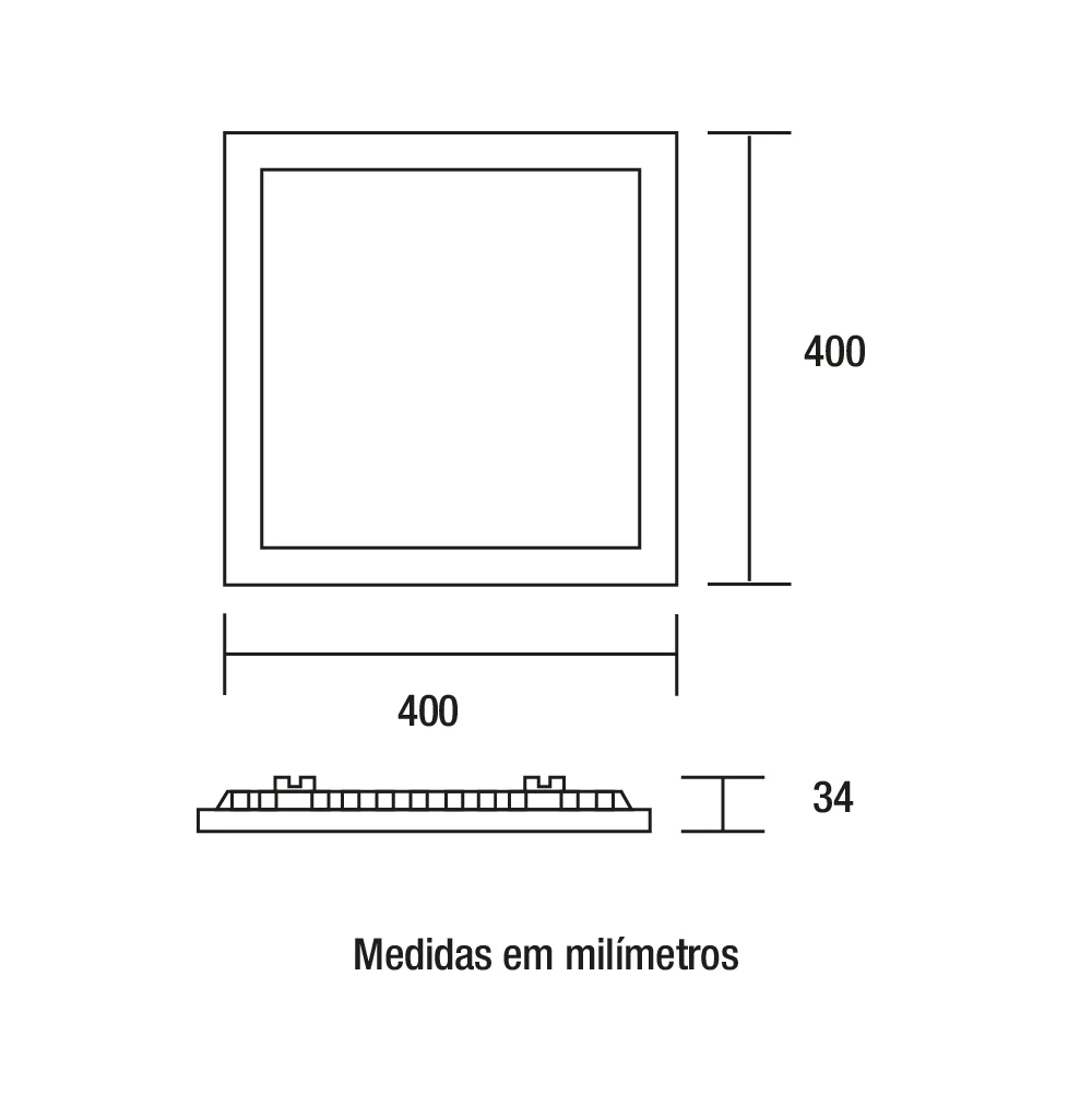 Painel LED Embutir Quadrado 40CM 32W 6500K