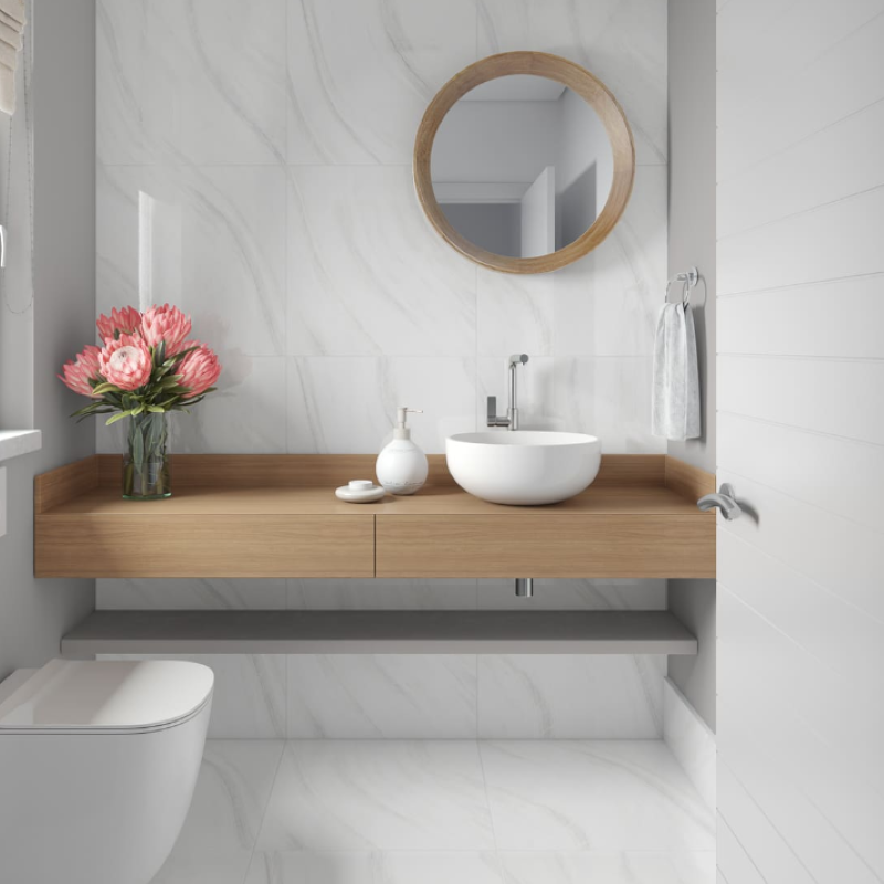 Piso Retificado Brilhante 60x60cm Sonatta Cinza Formigres