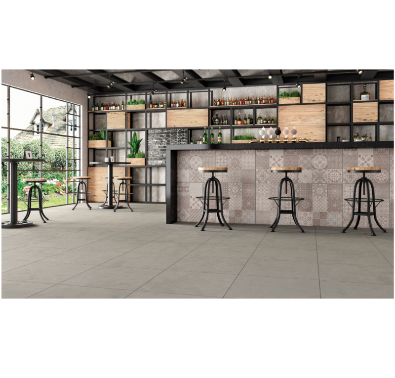 Piso Retificado 54x54cm Cimento Cinza RX54011 Rox